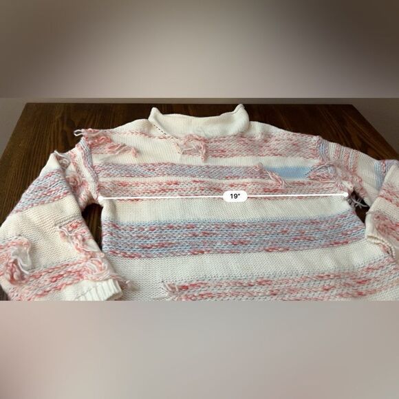 Lou & Grey Striped Fringe Out Sweater Women’s M pastelgoth soft girl boho EUC - Picture 5 of 16
